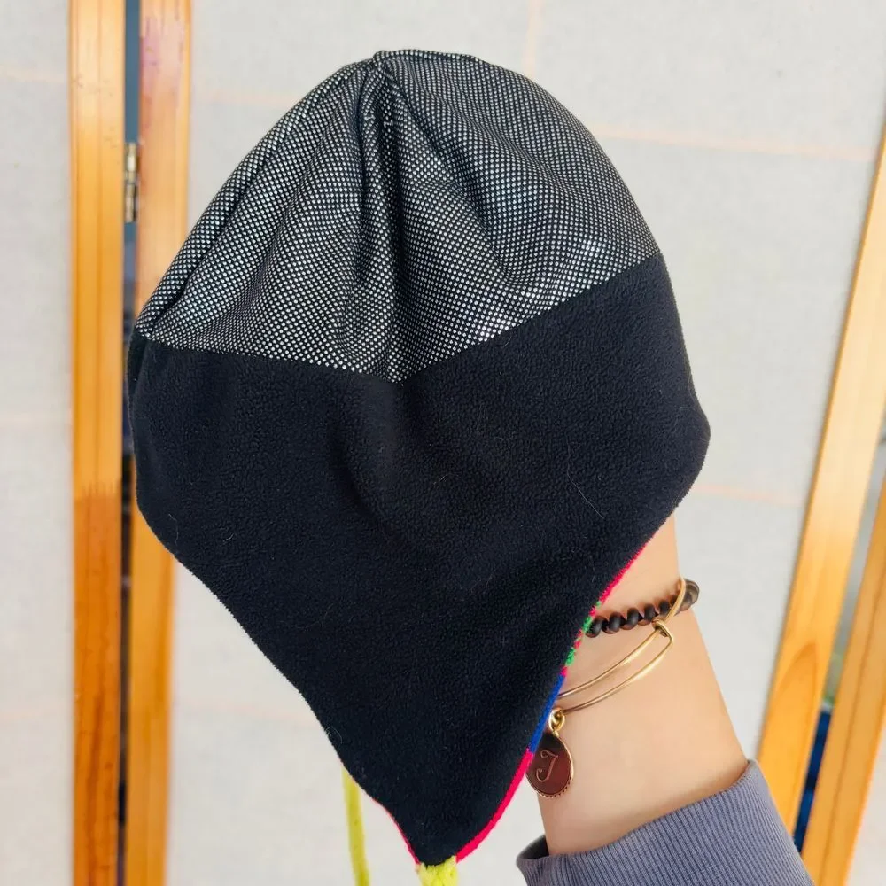 Columbia Winter Youth Knit Hat Fleece Lined Tassels Ear‎ Flaps Fair Isle Nordic